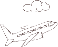 Cloud with airplane
